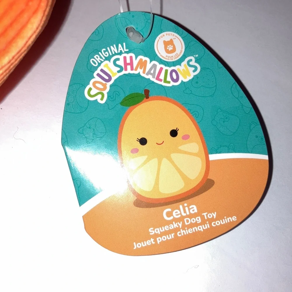 Squishmallows Dog Toy Set - Cherry, Celia & Olexa that Squeak and Crinkle 8”‎